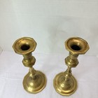 Pair Of Heavy Vintage Traditional Brass Taper Candle Holders 11     Tall Brassware
