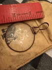 Antique English Brass Folding Pocket Magnifying Glass Made In England W  Pouch