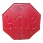 Vintage Stop Street Sign Embossed Heavy Gauge Steel Red Metal 24    X 24   
