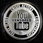 2021 You Tube Censored Silver Shield 2 Oz 999 Silver Proof Medallion Coa Ltd Ed
