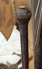 Civil War Era Antique Leather Wrapped Walking Plantation Stick Cane Steel Rod