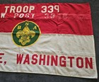 Vtg- 50 s Bsa Boy Scout Troop Flag 339 Seattle Wa Vfw Post 3348 Wool Felt Banner