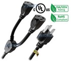 1 In 2 Out Ac Power Cord Splitter - Ac Outlet Splitter Cord