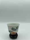 Antique Chinese Famille Rose Porcelain Tea Cup Crane Bird Floral Design