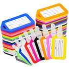200 Luggage Tags Set - 10 Colors  Durable Baggage   Backpack Name Tags  Plastic