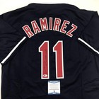 Autographed signed Jose Ramirez Cleveland Blue Jersey Beckett Bas Coa