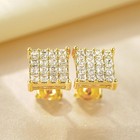 Gold Plated Stud Earrings For Women  Cubic Zirconia Square Stud Earring