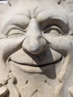 Vintage George Carruth Cement Garden Winking Smile Face Plaque 1989