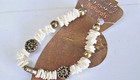 Puka Shell   Silver Tone Charms Beaded Anklet 9 Inches Ankle Bracelet