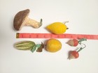 Vintage Spun Cotton Christmas Ornaments Fruits Vegetables Lot Of 6