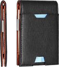Mens Genuine Leather Front Pocket Wallet Money Clip Slim Id Credit Card Holder