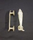 River Fish Decorative Door Handle Pair Brass Nautical Fish Door Pull Decor Ca464