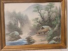 Japanese Antique Silk Painting Oriental Asian Art