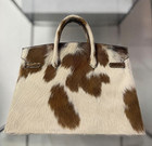 Genuine Cowhide Hair On Hide Leather Handbag Women Western Shoulder Tote Bag