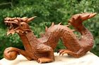 12  Wooden Hand Carved Crawling Dragon Handmade Sculpture Statue Decor Figurine