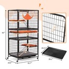 Jaxpety 63 h Large 4-tier Wire Cat Cage Cat Crate W  Casters Hammock Bed Ladder