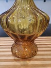 Vintage Mid-century Modern 14 25    Tall Amber Empoli Decanter Genie Bottle Italy