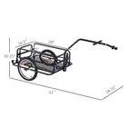 Folding Bicycle Cargo Storage Cart And Luggage Trailer With Hitch - Black