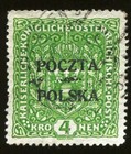 Poland 1919 Poczta Polska Overprinted On Austria 1916 Stamp Scott  54 No Gum 220