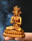 4 3  old Tibet Tibetan Bronze Gilt Buddhism Maitreya Bodhisattva Buddha Statue