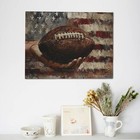 Football Canvas Wall Decor Vintage American Flag Framed Art Prints 12 x16       