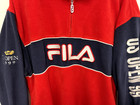 Fila Us Open 1999 Red blue Fleece 1 4 Zip Sweater Large Vintage Tennis Nyc Rare