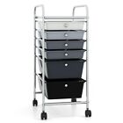 6 Drawer Home Office Multi Use Rolling Storage Cart Organizer  4 Universal Wheel
