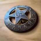 Deputy Us Marshal Solid Brass Round Badge With Soldered Pin  3  X 2 25  