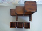 Vintage Japanese Wooden Step Tansu Small Chest Showa Era Retro Interior Storage