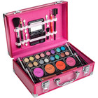 Carry All Makeup Train Case With Pro Makeup Set  Makeup Brushes
