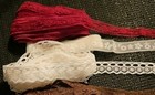 18 Yards Vintage Lot  5 8  3 4    7 8  White Brown Maroon Lace Trim Var Colors  
