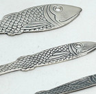 Antique Simon Brothers Sterling Silver Fish Bodkin  Ribbon Puller Lot Of 3
