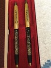 Vintage Chanel No 5   Arpege 14k Gold Filigree Perfumed Ballpoint Pen Set In Box