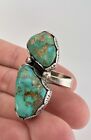 Vintage Navajo Sterling Silver Royston Turquoise Stamped Ring 15 2g