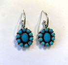 Vintage Leo Feeney Sterling Silver Turquoise Hoop Dangle Drop Earrings Signed