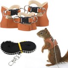 3 Pack Small Animal Harness Leash Set Bearded Dragon Squirrel Rat Soft Leather