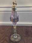 Vintage Czechoslovakia Hand Paintedcrystal Atomizer Perfume Bottle Antique Empty