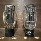 1950   s Pair Rca 6as7g 6080 5998  Amplifier Black Plate Tubes Tested Strong
