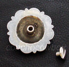 Western Saddle Headstal Horse Tack Antique Engraved Flower Concho Screw Back