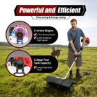 52cc Gas Power Sweeper Broom Driveway Turf Artificial Grass Brush Snow Cleaning