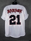 21 Savage Official  rare Exclusive     slaughter Gang    Button Down Baseball Jersey