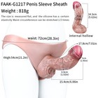Silicone Pants Hollow Stay Hard Sheath Wearable Penis Sleeve Male Penis Enlarger
