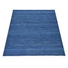 Eco-friendly Hand Woven Flat Weave Kilim Wool Area Rug Solid Blue Bbh Bbd00111