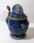 Antique 1890 1900s Merkelbach   Wick Lidded German Beer Friar Stein