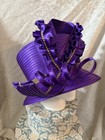 Especially Yours Large Purple Derby Hat Ruffled Sequined Fascinator
