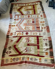 Large Antique Vintage Native American Navajo Style Wool Hand Woven Rug 99  X 54   