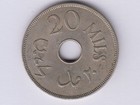 Palestine km-5  20 Mils  1941   Key Date   Au  