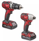 New Milwaukee Cordless Compact Drill And Impact Driver Power Tool Set - 2691-22