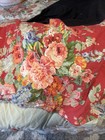 Ralph Lauren Southampton Beach House King Percale Bed Skirt Floral Red 16  Drop