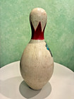 Vintage 10  Brunswick Queen Red Crown Bowling Wood Duck Pin Usa